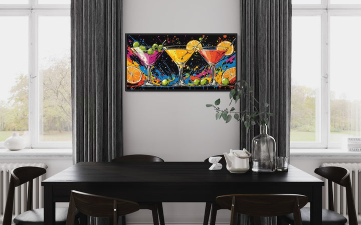 Colorful Martini Glasses Pop Art Bar Or Dining Room Wall Art