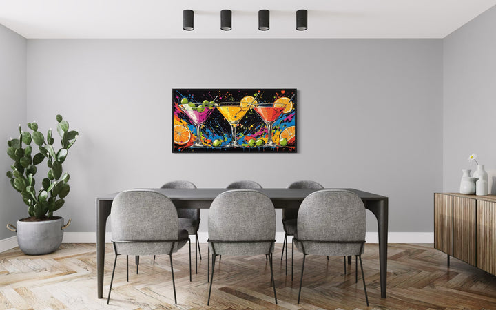 Colorful Martini Glasses Pop Art Bar Or Dining Room Wall Art