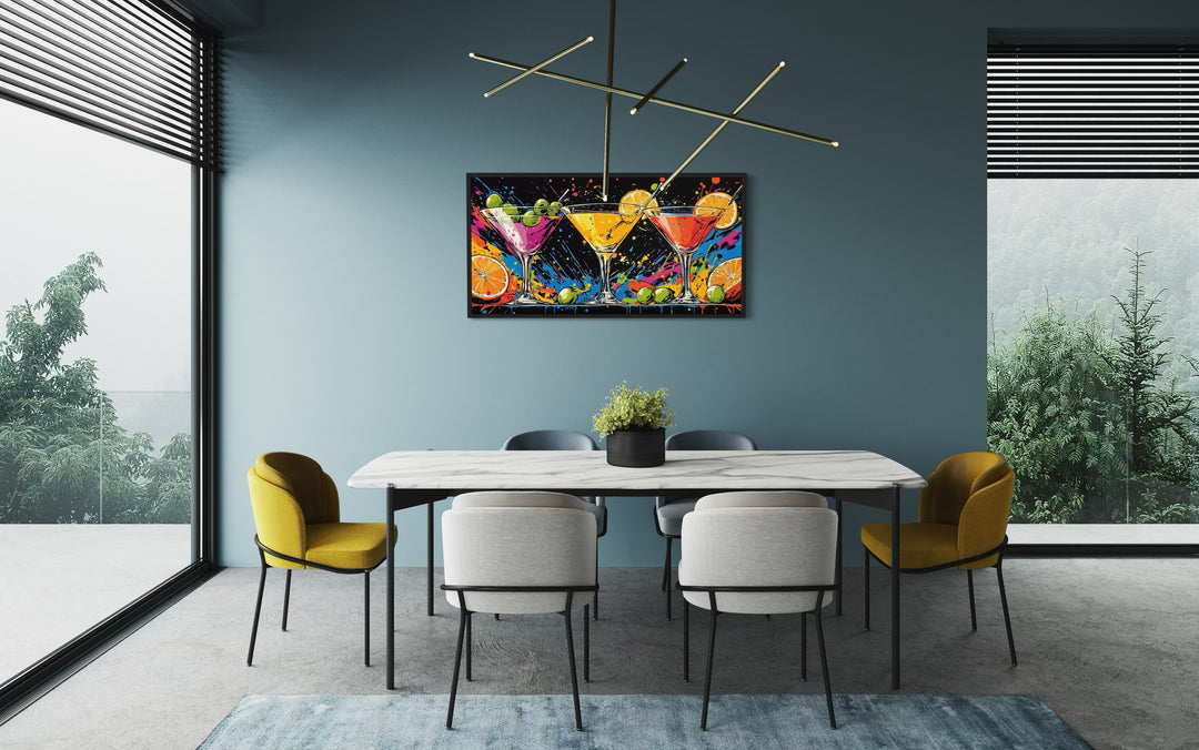 Colorful Martini Glasses Pop Art Bar Or Dining Room Wall Art