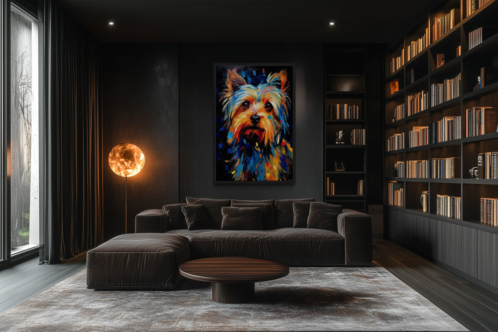 Colorful Yorkie Pop Art Portrait Canvas Wall Art