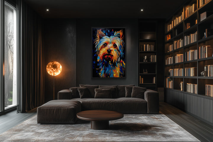 Colorful Yorkie Pop Art Portrait Canvas Wall Art