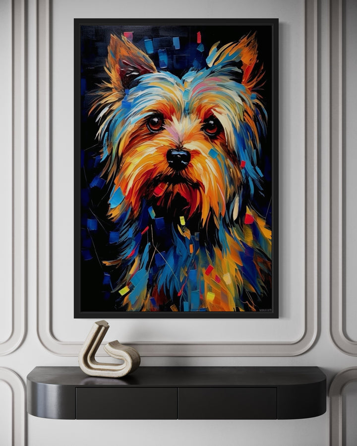 Colorful Yorkie Pop Art Portrait Canvas Wall Art