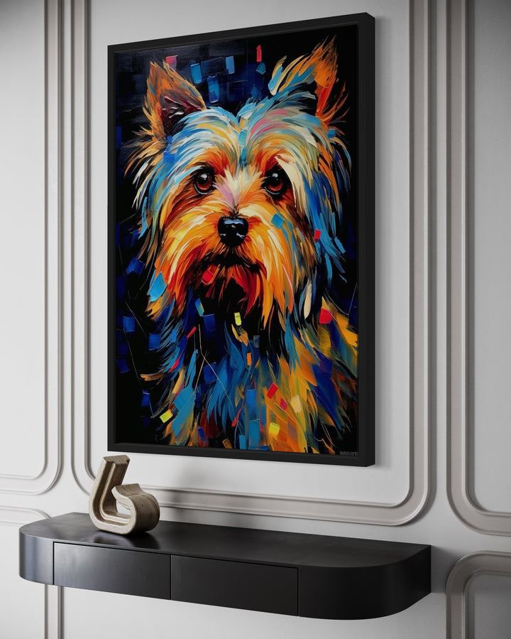 Colorful Yorkie Pop Art Portrait Canvas Wall Art