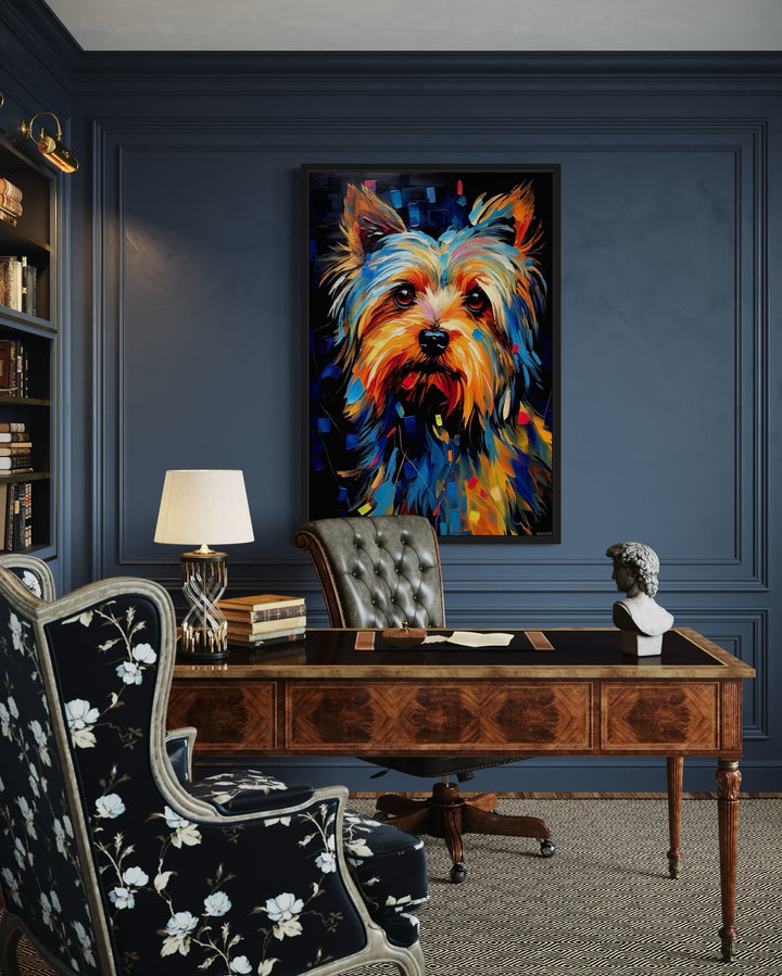 Colorful Yorkie Pop Art Portrait Canvas Wall Art