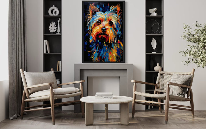 Colorful Yorkie Pop Art Portrait Canvas Wall Art