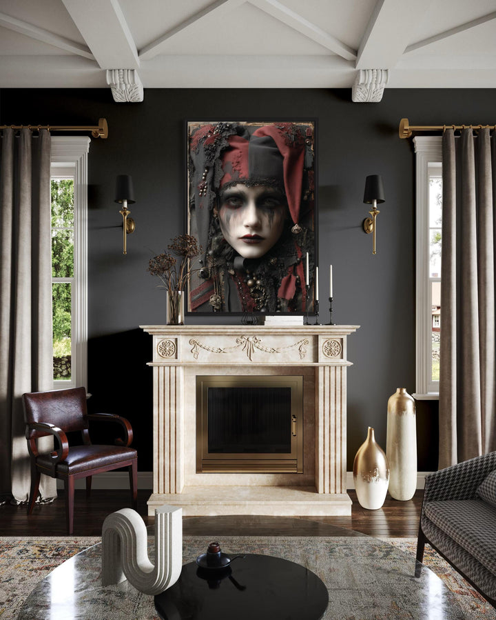 Creepy Victorian Harlequin Gothic Wall Art