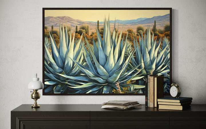 Desert Agave Mexican Framed Canvas Wall Art