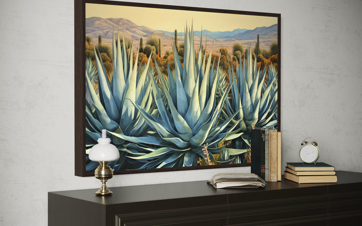Desert Agave Mexican Framed Canvas Wall Art