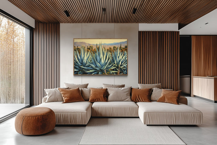 Desert Agave Mexican Framed Canvas Wall Art