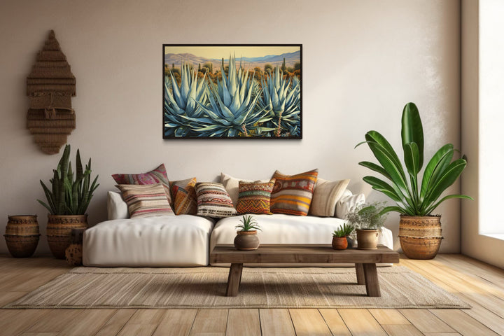 Desert Agave Mexican Framed Canvas Wall Art