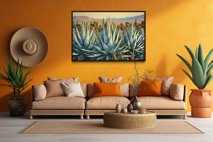Desert Agave Mexican Framed Canvas Wall Art