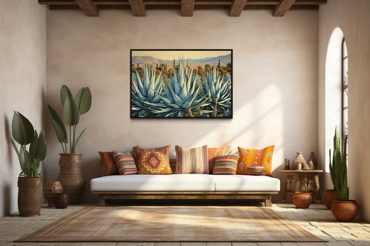 Desert Agave Mexican Framed Canvas Wall Art