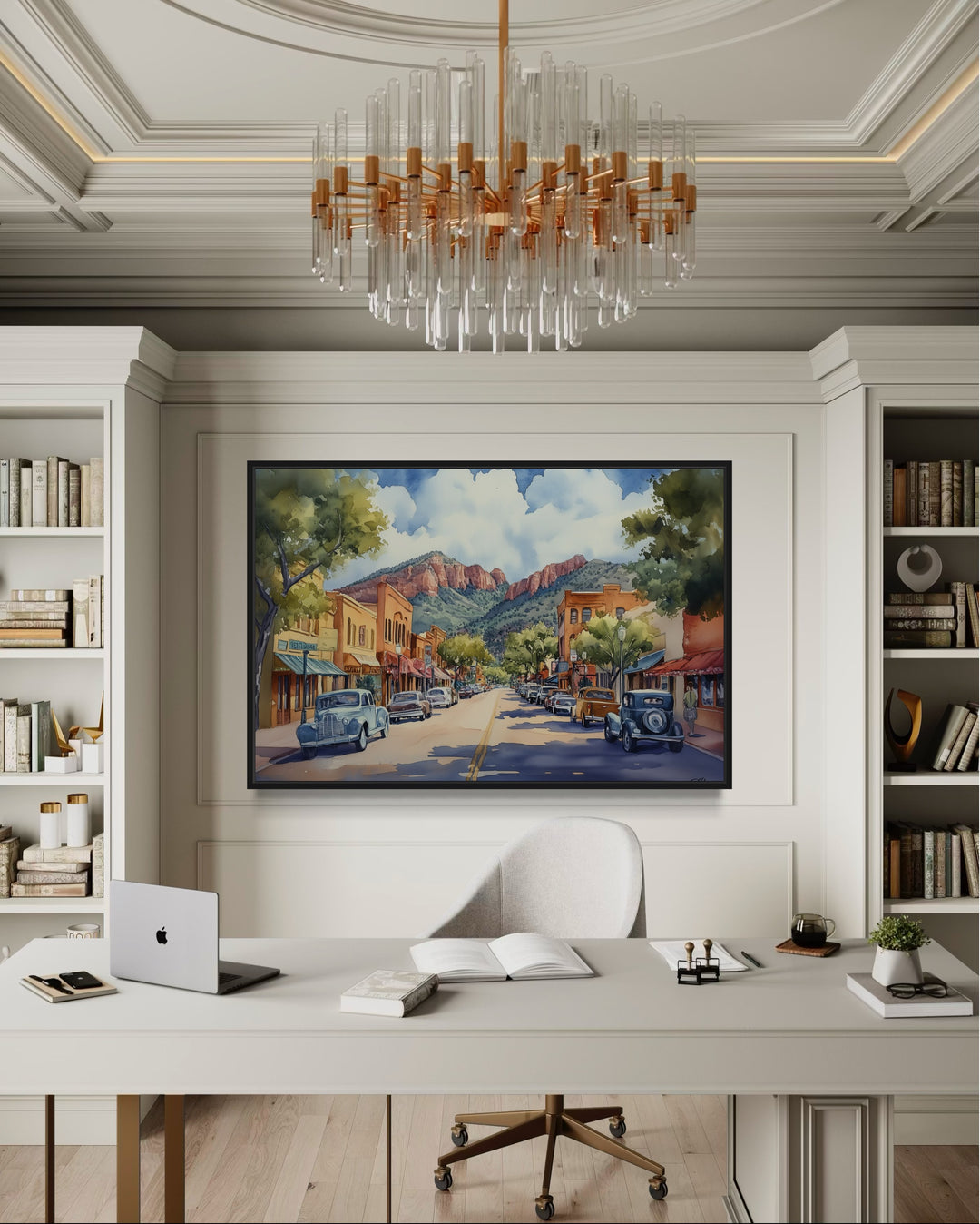 Downtown Sedona Arizona Framed Canvas Wall Art
