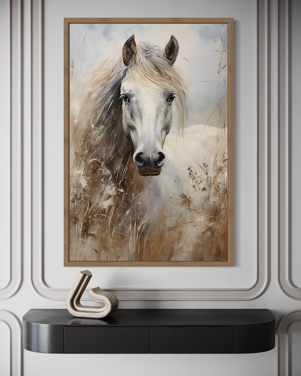 Farm Horse Wall Art - Rustic Farmhouse Chic Canvas Wall Decor