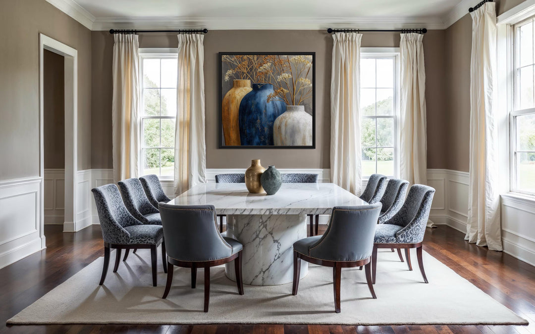 Gold Beige Vase Dining Room Wall Art
