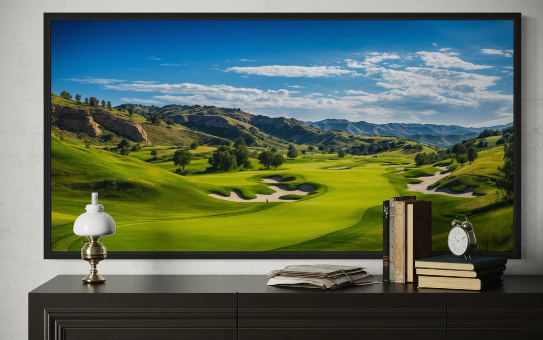 Golf Course Painting Extra Large Framed Canvas Wall Art