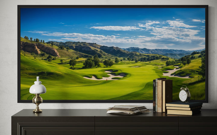 Golf Course Painting Extra Large Framed Canvas Wall Art