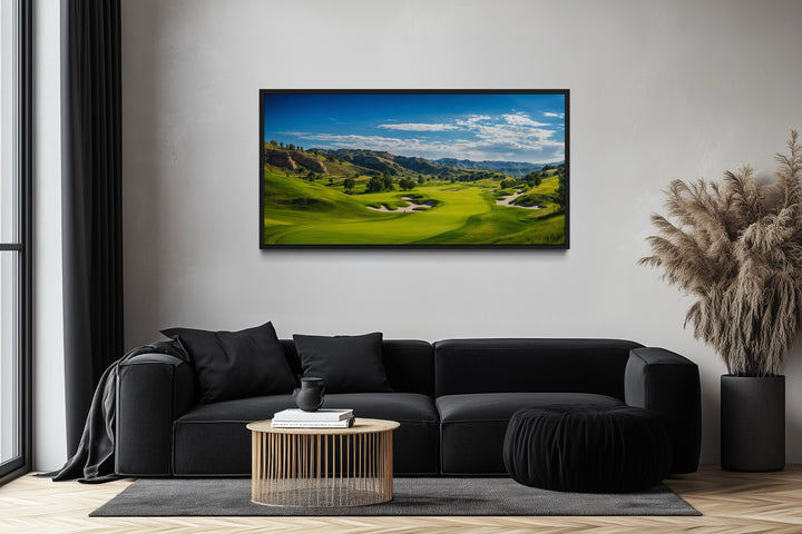 Golf Course Painting Extra Large Framed Canvas Wall Art