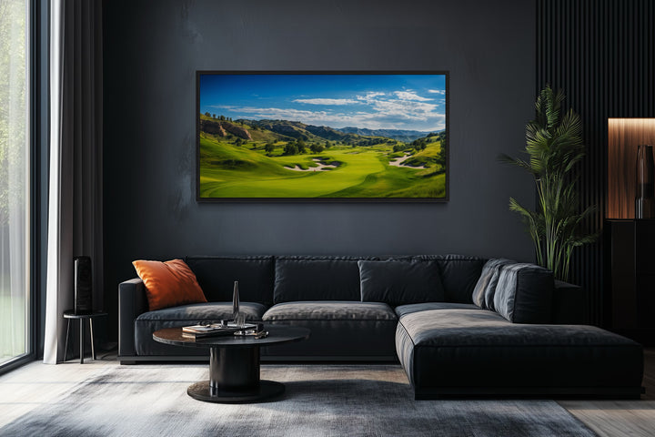 Golf Course Painting Extra Large Framed Canvas Wall Art