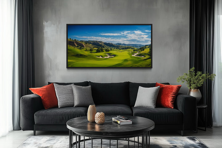 Golf Course Painting Extra Large Framed Canvas Wall Art