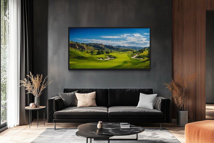 Golf Course Painting Extra Large Framed Canvas Wall Art