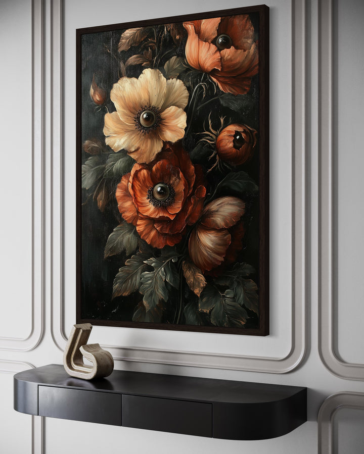 Gothic All Seeing Flowers Framed Canvas Wall Art