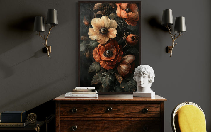 Gothic All Seeing Flowers Framed Canvas Wall Art