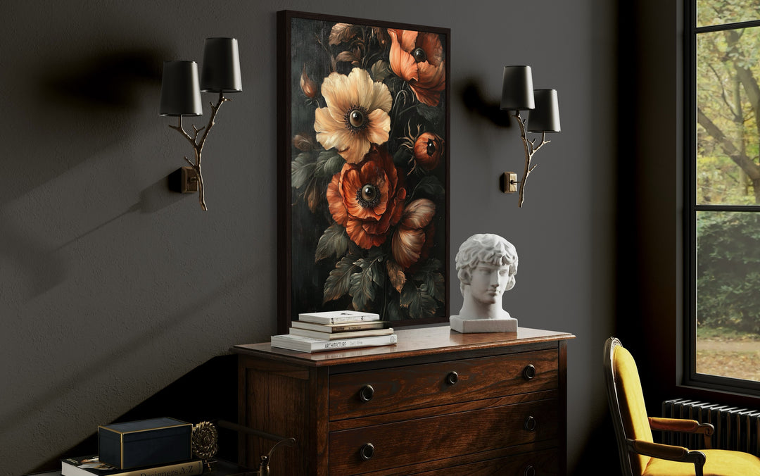 Gothic All Seeing Flowers Framed Canvas Wall Art