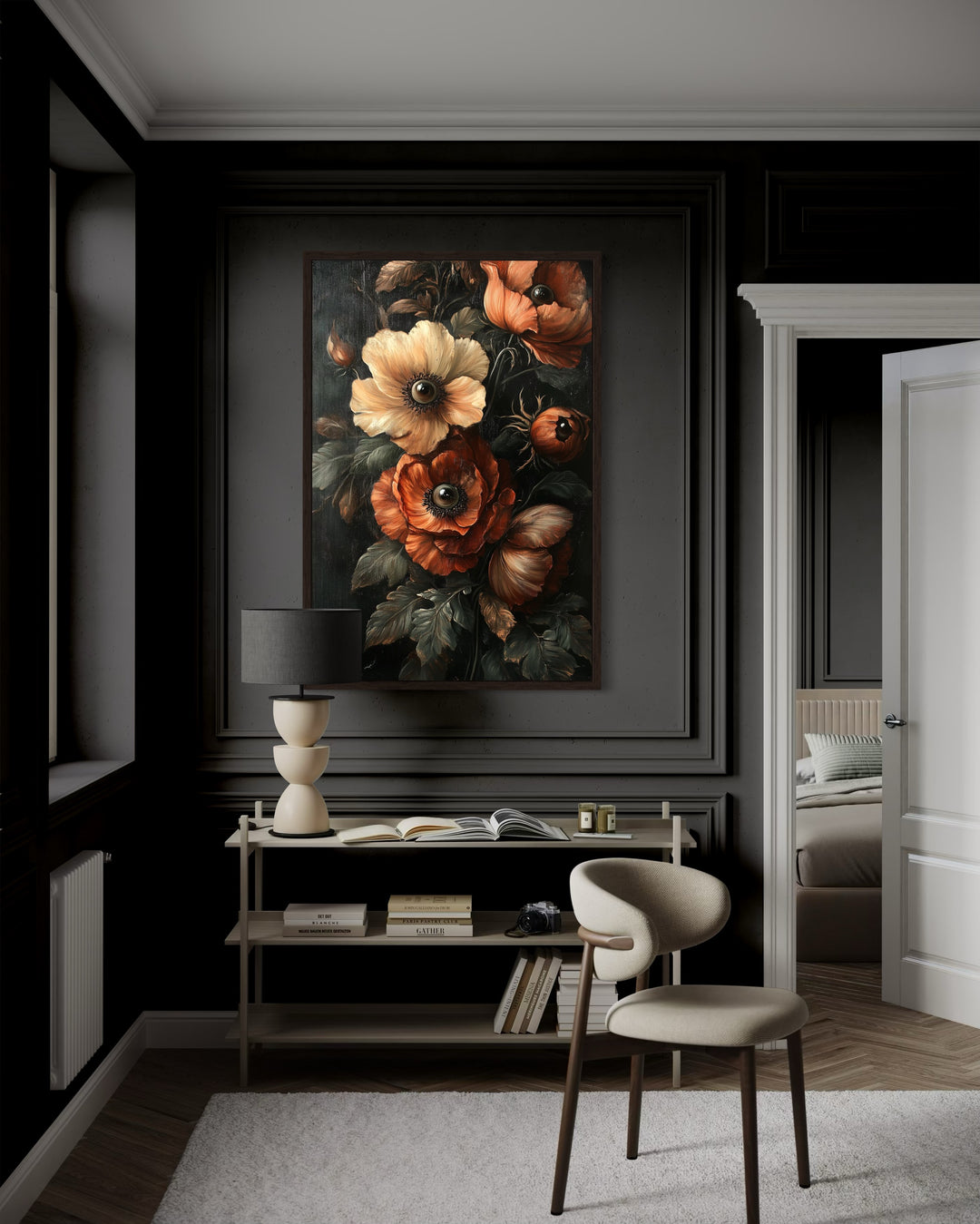 Gothic All Seeing Flowers Framed Canvas Wall Art