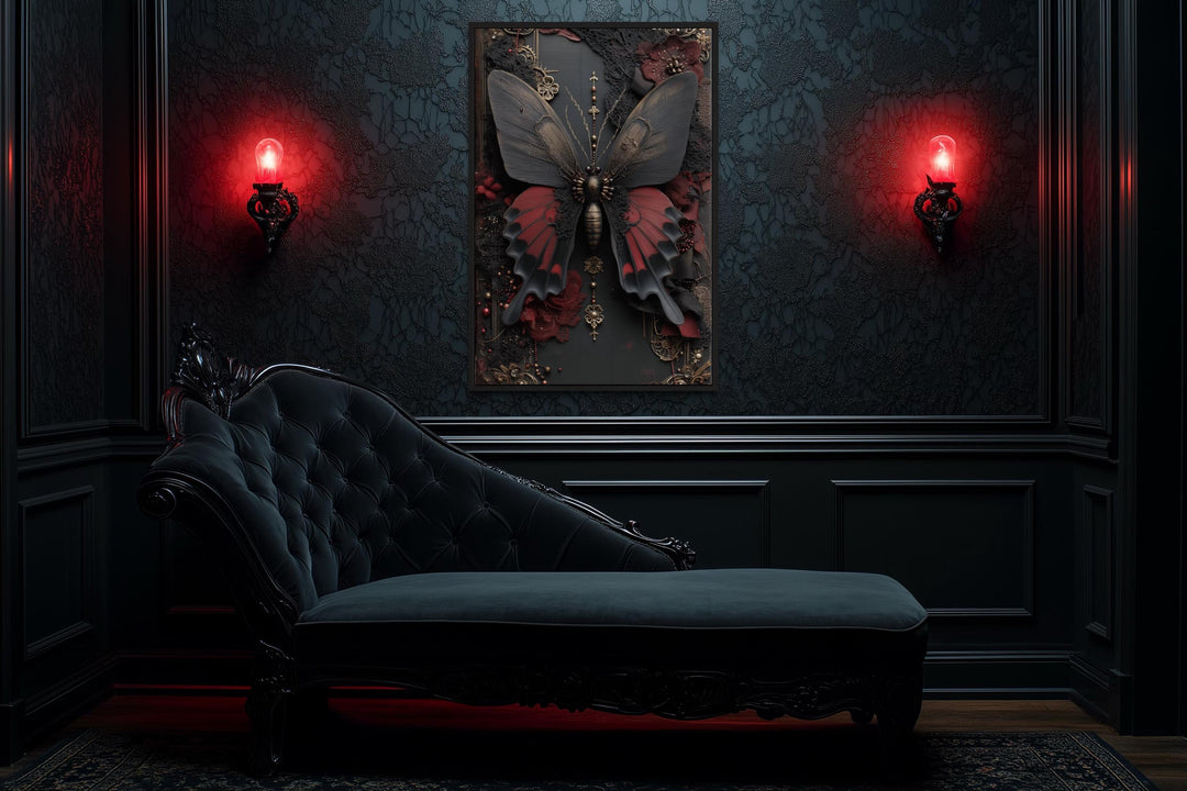 Gothic Butterfly Canvas Wall Art