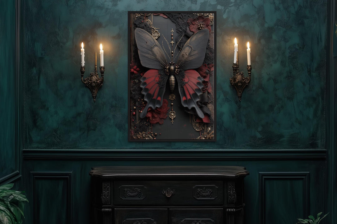 Gothic Butterfly Canvas Wall Art