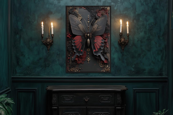 Gothic Butterfly Canvas Wall Art