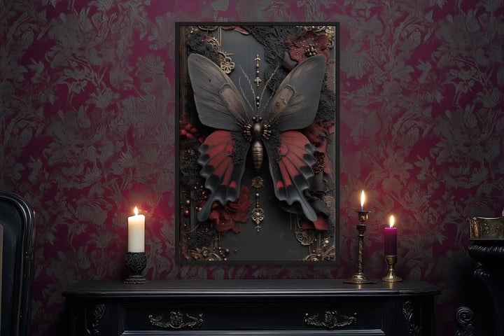 Gothic Butterfly Canvas Wall Art