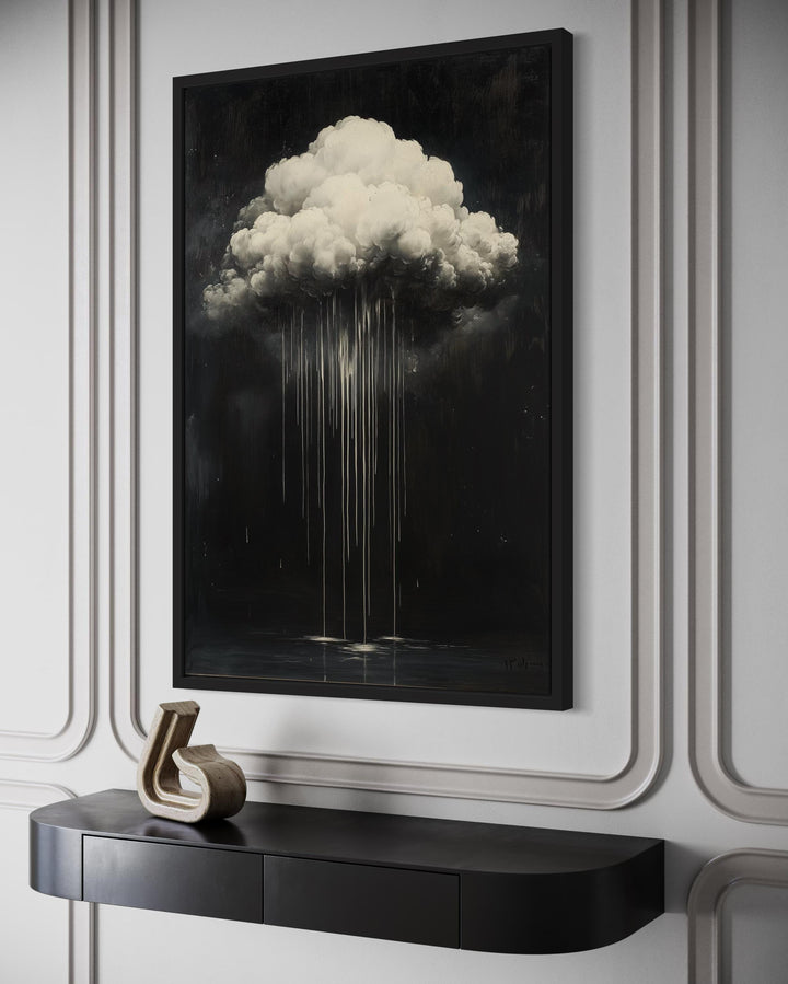 Gothic Cloud Crying Dripping Paint Halloween Wall Art