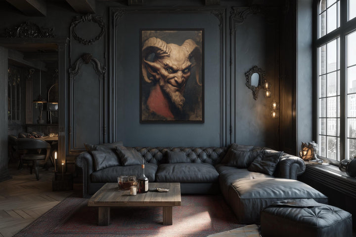 Gothic Evil Satan Portrait Halloween Canvas Wall Art