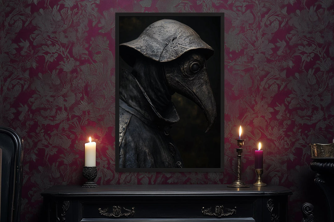 Gothic Plague Doctor Canvas Wall Art