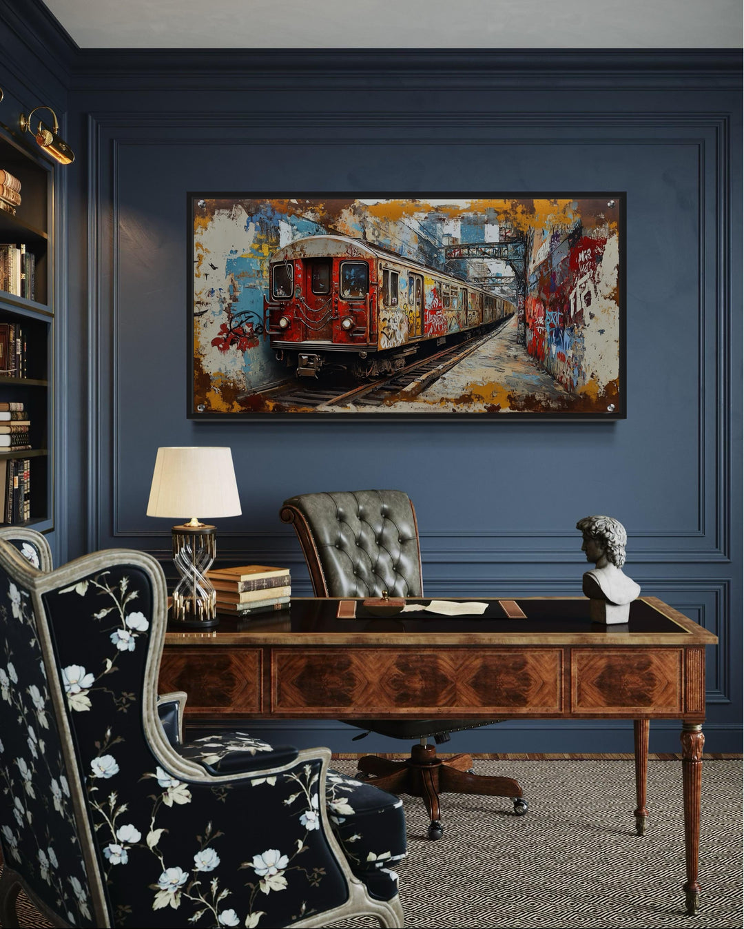 Graffiti Subway Train In New York City Urban Canvas Wall Art