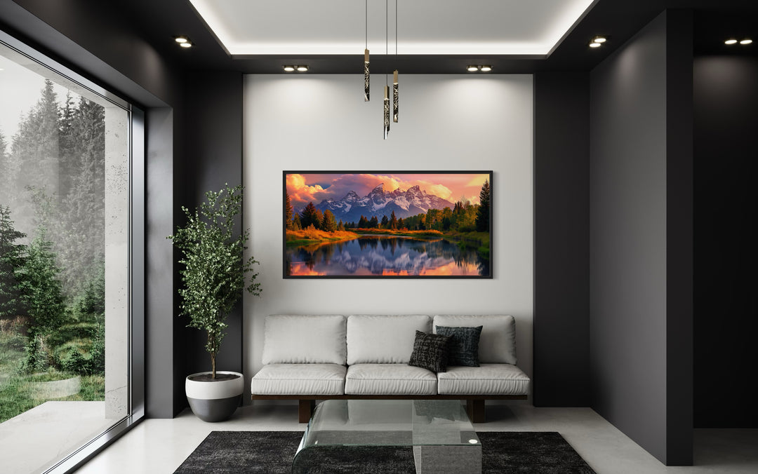 Grand Teton National Park Landscape Framed Canvas Wall Art