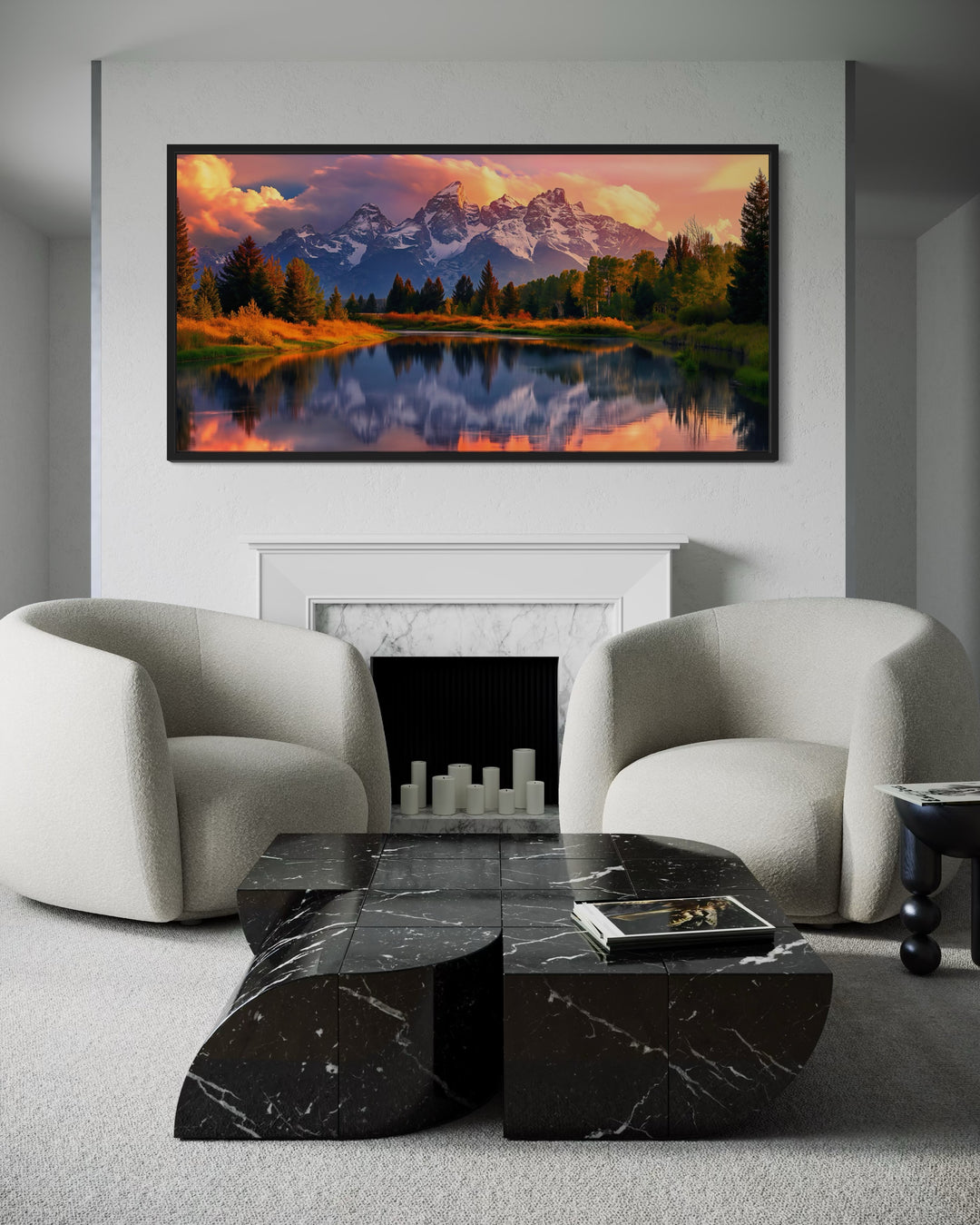 Grand Teton National Park Landscape Framed Canvas Wall Art