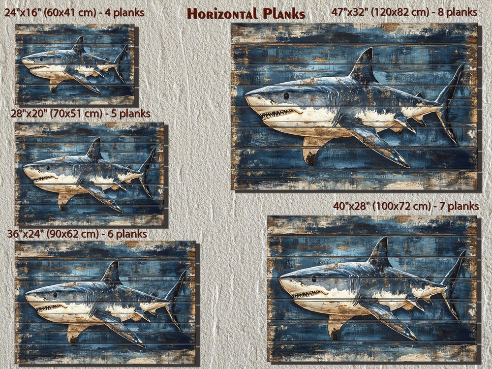 Great White Shark Wood Wall Art