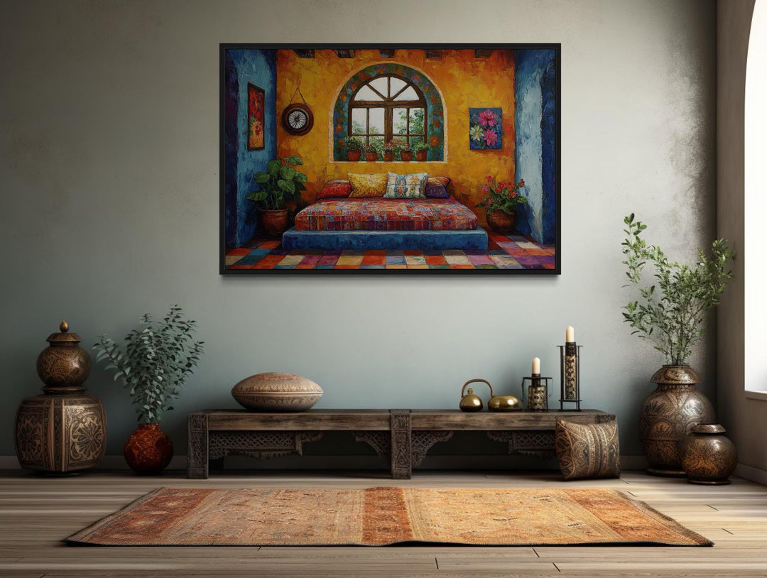 Indian Bedroom Framed Canvas Wall Art