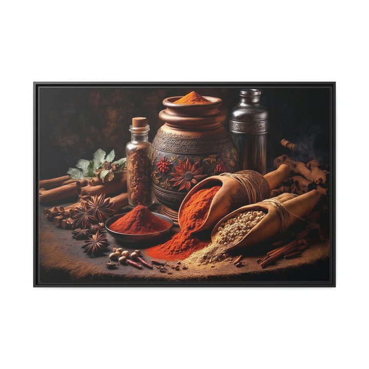 Indian Spices And Herbs Framed Kitchen Wall Art