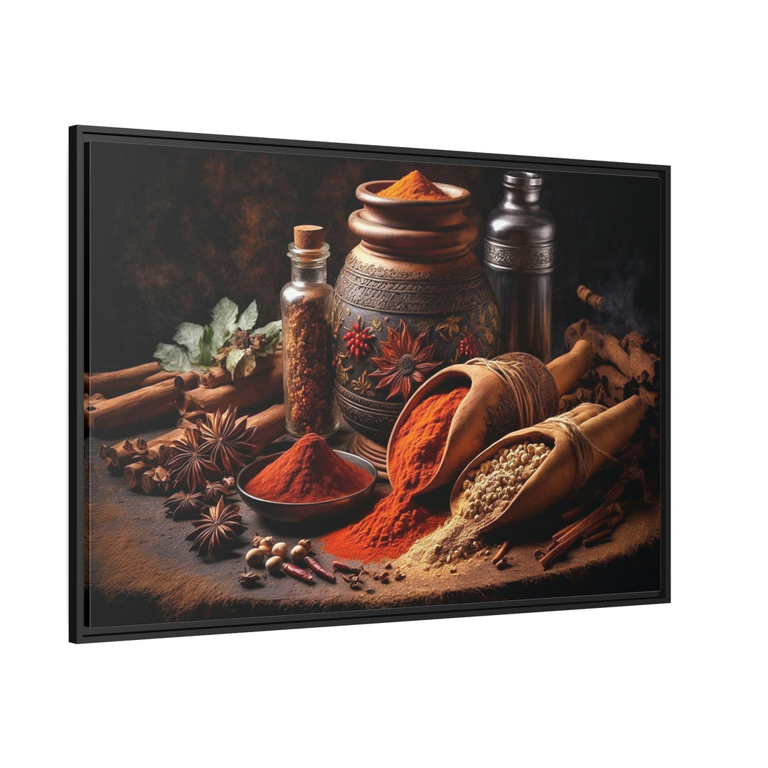 Indian Spices And Herbs Framed Kitchen Wall Art