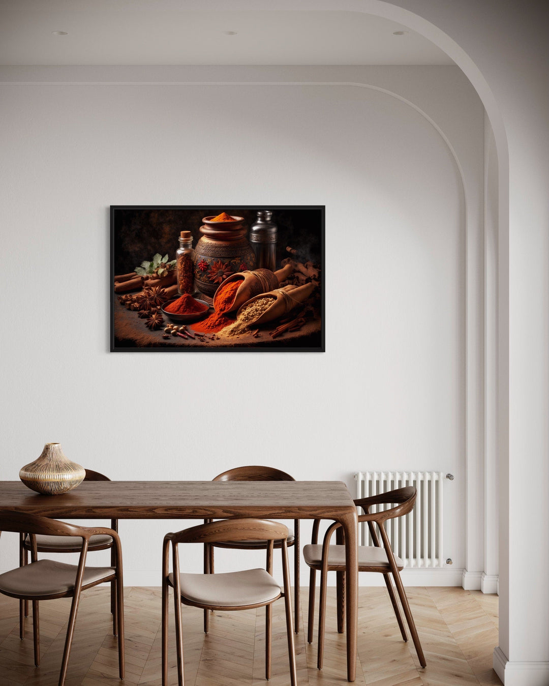 Indian Spices And Herbs Framed Kitchen Wall Art