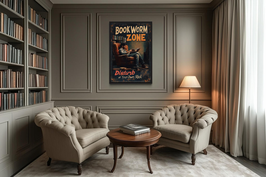 Library Wall Art - Disturb At Your Own Risk Reading Zone Bookworm Canvas Print