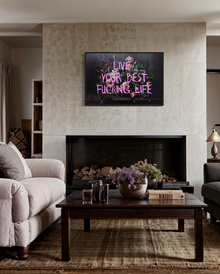 Live Your Best Fucking Life Dark Academia Flowers Feminist Wall Art