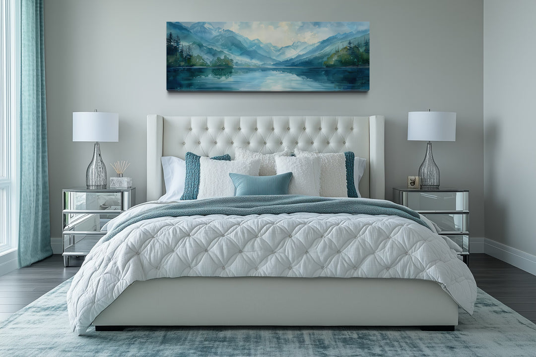 Long Narrow Horizontal Lake Landscape Panoramic Wall Art