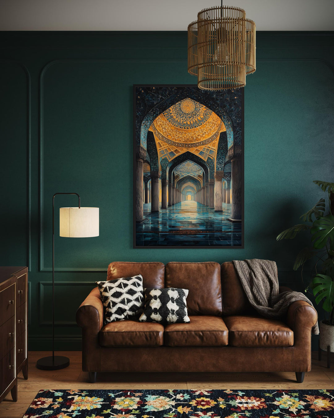 Middle Eastern Mosque Framed Canvas Wall Art