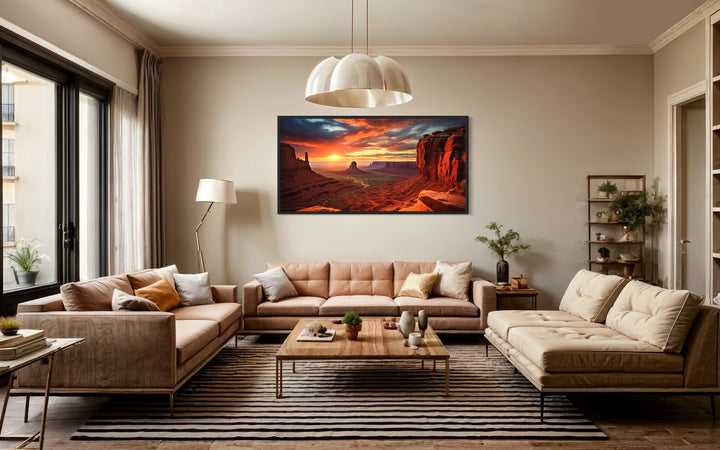 Monument Valley Sunset Framed Canvas Wall Art