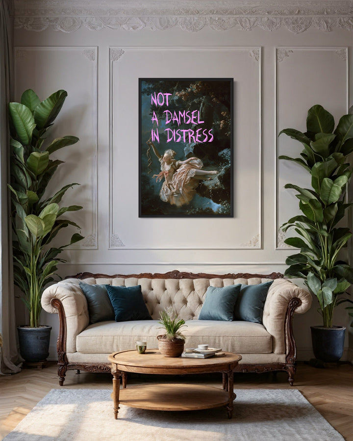 Not A Damsel In Distress Feminist Wall Art